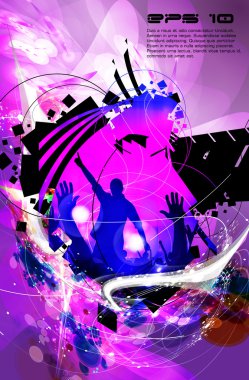 kalabalık dans. vektör