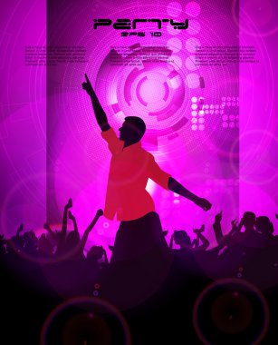 kalabalık dans. vektör