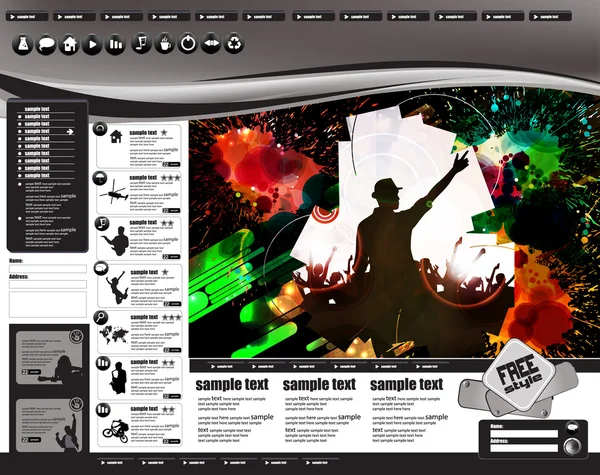Modello di progettazione del sito web, vettore — Vettoriale Stock