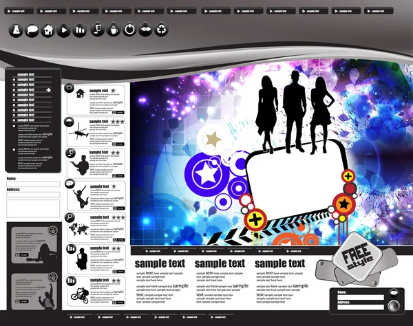Modèle de conception de site Web, vecteur — Image vectorielle