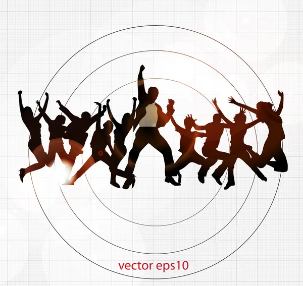 Gente bailando — Vector de stock