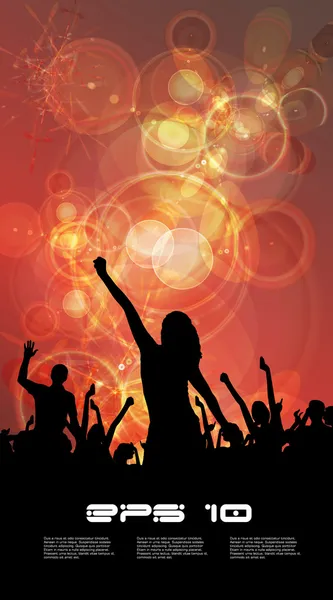 Crowd of dancing . Vector — Stock Vector