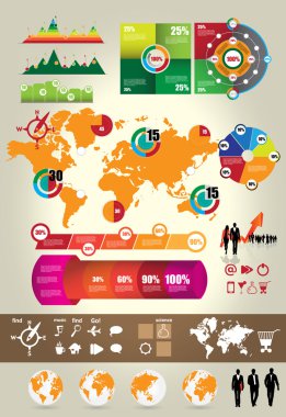 Infographic öğeleri koleksiyonu vektör