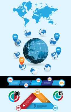 Infographic öğeleri koleksiyonu vektör