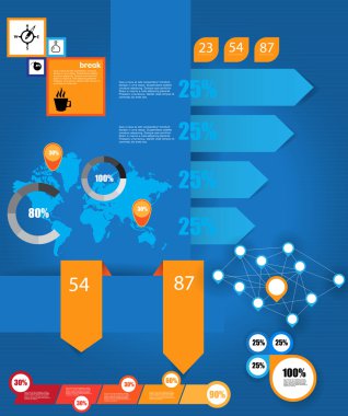 Infographic öğeleri koleksiyonu vektör