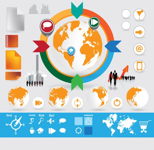 Elementos infográficos vector colección — Archivo Imágenes Vectoriales