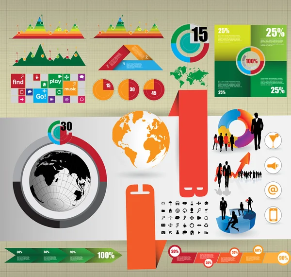 Coleção vetorial de elementos infográficos —  Vetores de Stock