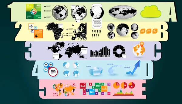 Карта мира и информационная графика — стоковый вектор