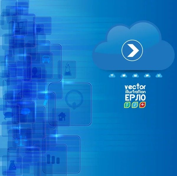 Concept voor cloud computing — Stockvector