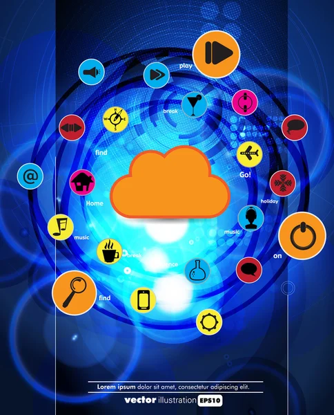 Concept voor cloud computing — Stockvector