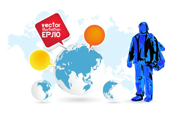 Viagem Mundial — Vetor de Stock