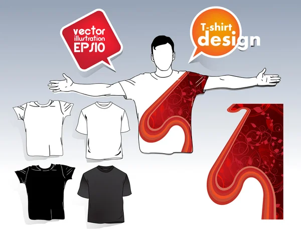 Desenho de t-shirt. Vetor — Vetor de Stock