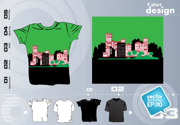 Parte T-Shirt plantilla Vector Diseño — Archivo Imágenes Vectoriales