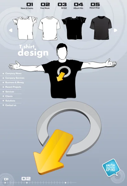 Parte T-Shirt plantilla Vector Diseño — Archivo Imágenes Vectoriales