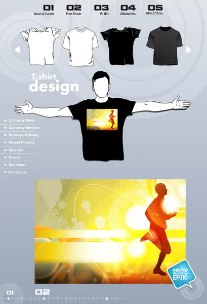 Parte T-Shirt plantilla Vector Diseño — Archivo Imágenes Vectoriales