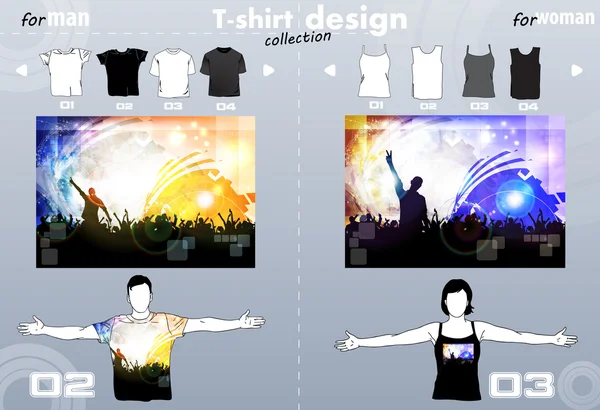 Partai T-Shirt Template Desain Vektor - Stok Vektor