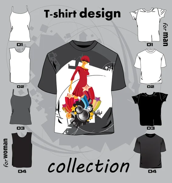 Diseño de camiseta. Vector — Archivo Imágenes Vectoriales