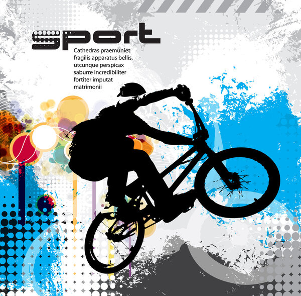 Cyclist abstract background, vector illustration