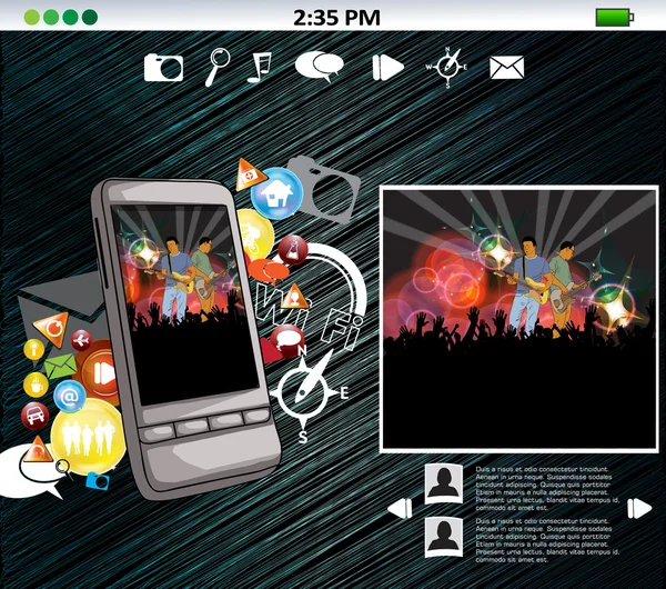 Smartphone avec application — Image vectorielle