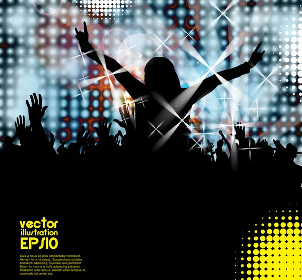 Festa de discoteca. Evento musical. Vetor — Vetor de Stock