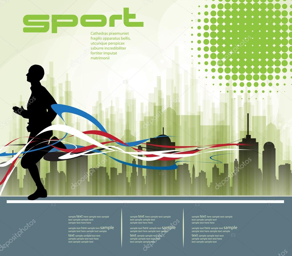 City sport. Runner. Vector