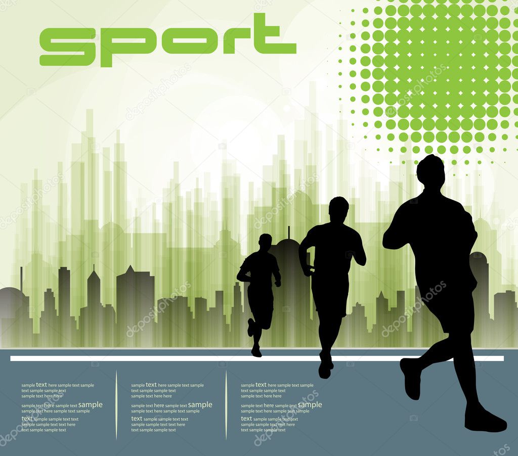 City sport. Runner. Vector
