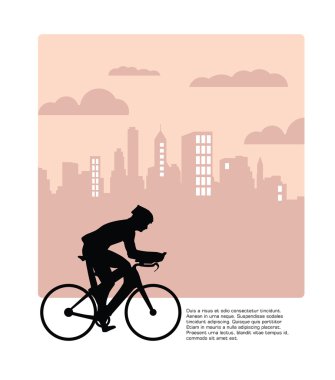 bisikletçi arka plan, vektör çizim