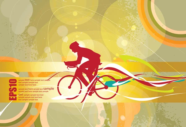 Cyclist abstract background, vector illustration — Stock Vector