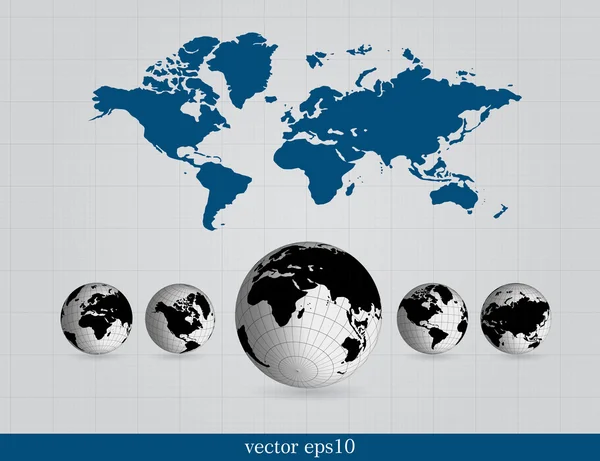 Carte du monde. Vecteur — Image vectorielle