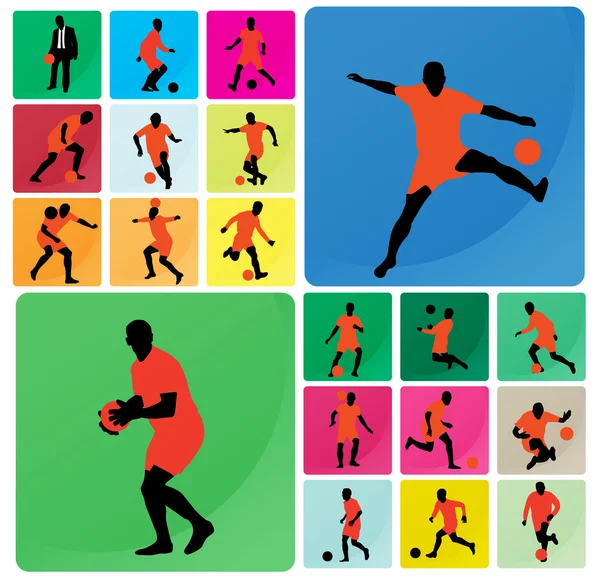 Silhouette de joueur de football — Image vectorielle