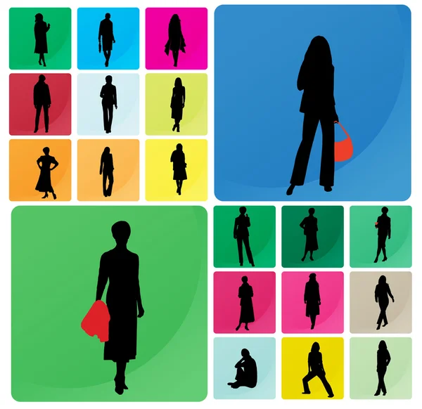 Silhouette di ragazza — Vettoriale Stock