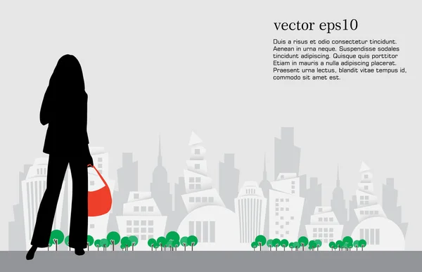 Silhouette of girls, vector — Stock Vector