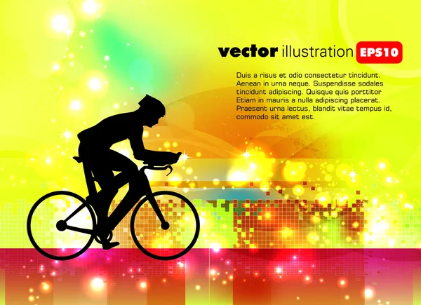 Sport road bike rider bicycle. Vector — Stock Vector