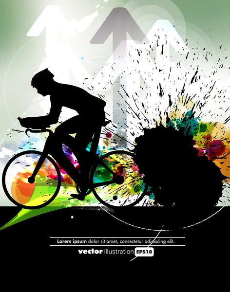 Sport Rennrad Fahrer Fahrrad. Vektor — Stockvektor