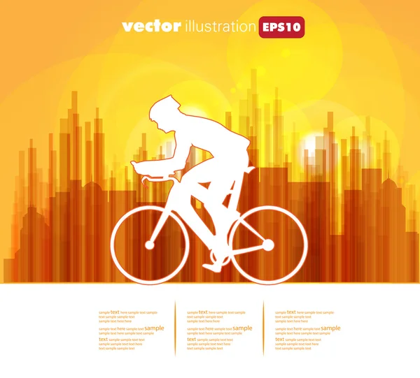 Bicicleta deportiva ciclista de carretera. Vector — Vector de stock