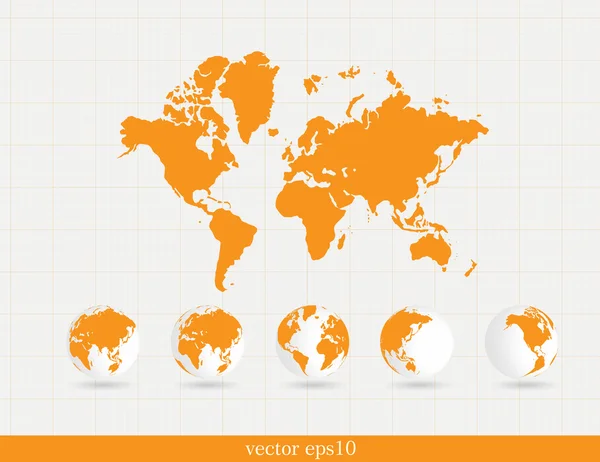 Kaart van de wereld. vector — Stockvector