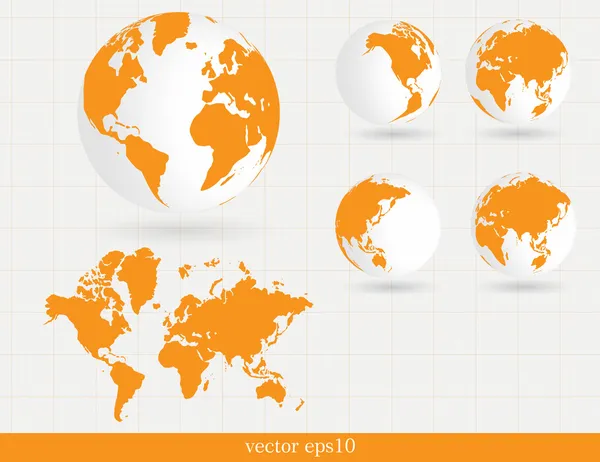 Mappa del mondo. Vettore — Vettoriale Stock