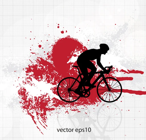 In bicicletta. Illustrazione — Vettoriale Stock