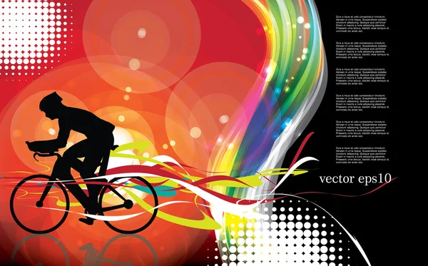 Fietsen. illustratie — Stockvector