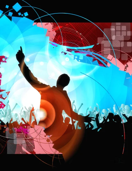 Crowd cheering at the music concert — Stock Photo, Image