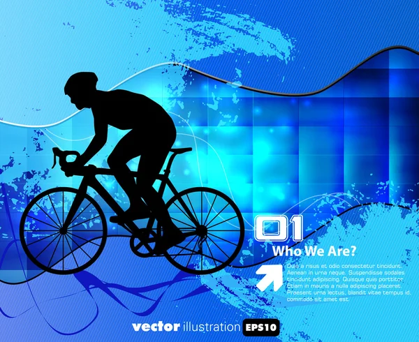 Fietser abstracte achtergrond, vectorillustratie — Stockvector