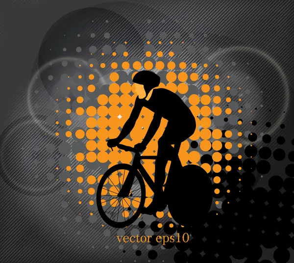 Cyclist abstract background, vector illustration — Stock Vector