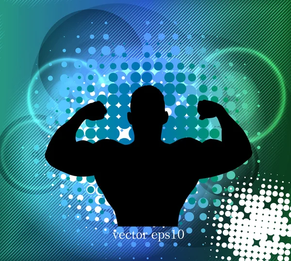 Athletic man silhouette — Stock Vector