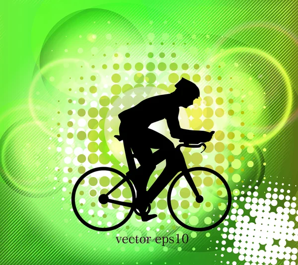 Bisikletçi arka plan, vektör çizim — Stok Vektör