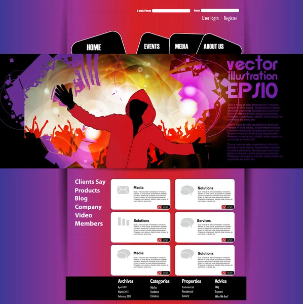 Website-Vorlage. Vektor — Stockvektor