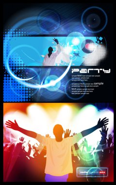 Genç insanlar dans. vektör