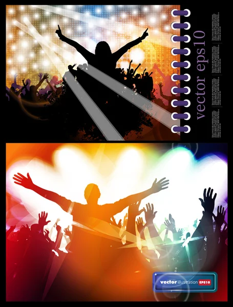 Dancing Young People. Vector — Stock Vector