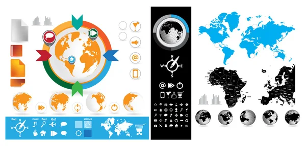 Definir elementos de infográficos — Vetor de Stock