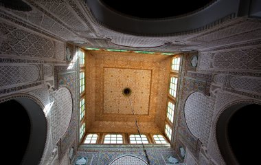 Inside of the Hassan II Mosque in Casablanca clipart