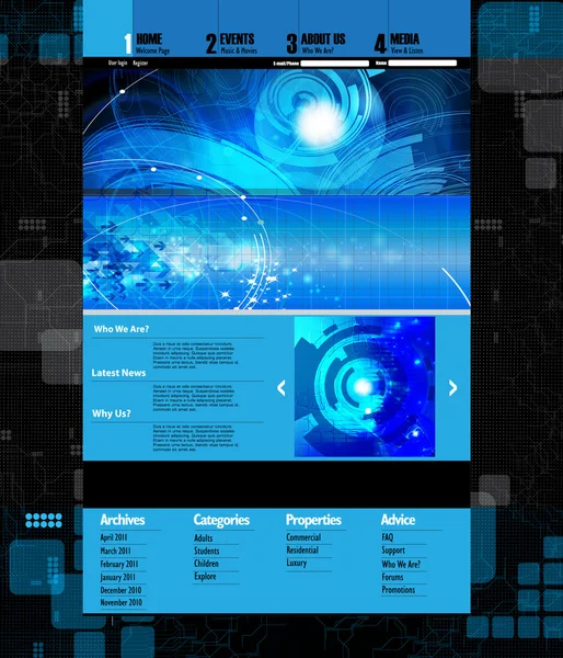 Modèle élégant de conception de site Web — Image vectorielle